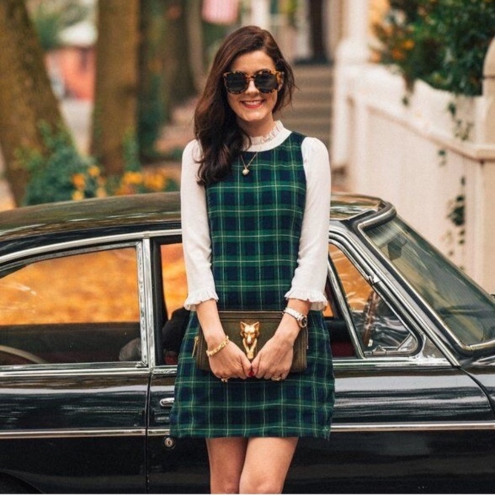 Kiel James Patrick Shift Dress in Toasty Tartan Plaid
